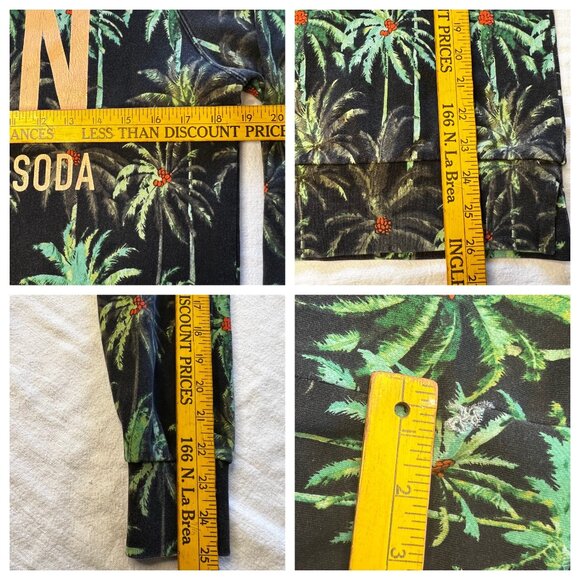 Scotch & Soda All Over Palm Tree Print French Terry Pullover Green Hoodie (M) - Picture 15 of 16